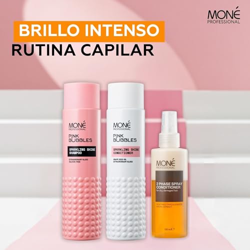MONÉ PROFESSIONAL - Acondicionador sin Aclarado Bifásico - Cabello Seco y Dañado - con Queratina y Aceite de Argán - Apto para cabello rizado - 150 ml - imagen 8