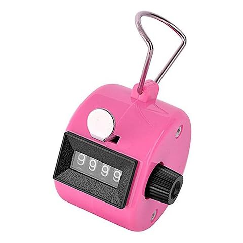 SPHTOEO 4-Digit Handheld Tally Counter Manual Mechanical Palm Clicker Counter Tracker (Pink) Cover