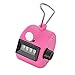 SPHTOEO 4-Digit Handheld Tally Counter Manual Mechanical Palm Clicker Counter Tracker (Pink)