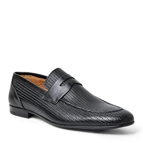 Bruno Magli Men's Lastra Woven Italian Double-Stitch Leather Shoes