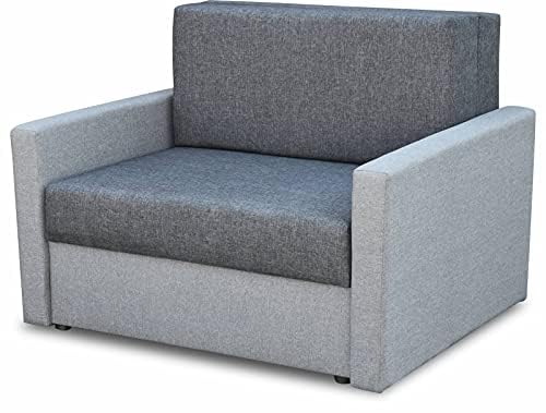 bonni Tedi 1 Lehnsessel, Sessel mit Schlaffunktion, Schlafsofa, Klappsofa, Schlafcouch, Bettsofa, vom Hersteller, Couch, Couchgarnitur, Sofagarnitur, Ideal für kleine Wohnungen (Grau/Graphit)