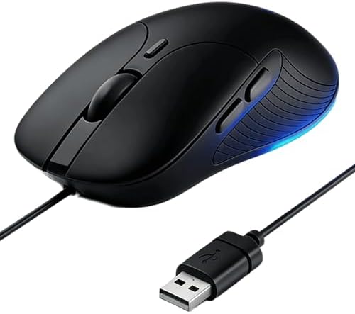 DGMINMU B2 Mouse para jogos com fio, mouse ergonômico de clique s...