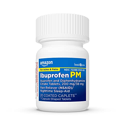 Amazon Basic Care Ibuprofen PM, Ibuprofen 200 mg and Diphenhydramine Citrate 38 mg Tablets, Pain Reliever and Nighttime Sleep-Aid, 20 Count - image 6