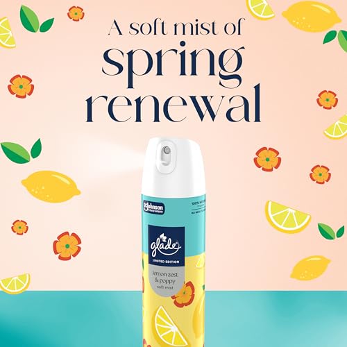 Glade Odor Fighting Soft Mist Air Freshener Room Spray, Lemon Zest & Poppy, 8oz., 6 count - Image 3