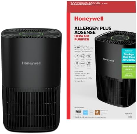 Honeywell Allergen Plus Compact HEPA Small Room Air Purifiers, Bl...