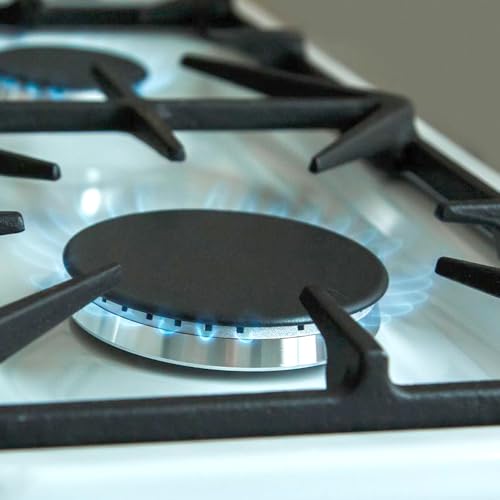 TWZKXC 4 Pcs Gas Stove Burner Cap Set, Metal Cooker Hat Replacement Kit, Compatible With SABAF Stoves, Oven Burner Cover, (Black Flat 3.93\" x 1, 2.95\" x 2, 2.17\" x 1)
