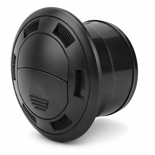 Image of 75mm RV Vent Covers, Dashboard Air Conditioning Deflector, Side Roof Air Black Vent Outlet, Mount Round Louvered Dash Vent Exhaust Grille Universal Dashboard Air Vent for Bus RV