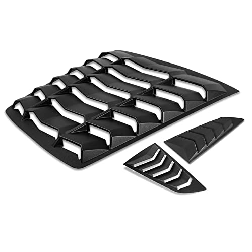V-Sek Rear + Size Window Louver Windshield Sun Shade Cover Compatible With Corvette C7 Stingray Grand Sport Z51 Z06 Zr1 2014-2019 In Gt Lambo Style Abs Matte Black #TOP7