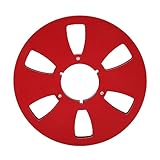 KLASSISCHES 6-LOCH-DESIGN: 1/4 10,5 Zoll leere Aufwickelspule mit klassischem Design. 6-Loch-Windwiderstandslöcher im NAB-Flansch aus Flugzeugaluminium für Biegefestigkeit und zusätzliche Festigkeit.