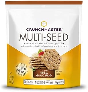 Crunchmaster Multi-Seed Crackers, Artisan Cheesy Garlic Bread, 4 Oz