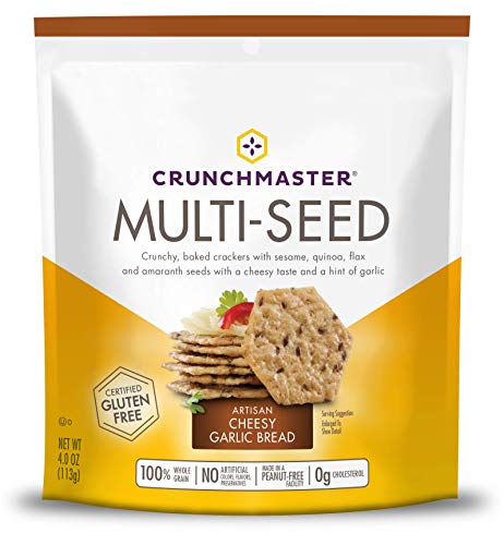 Crunchmaster Multi-Seed Crackers, Artisan Cheesy Garlic Bread, 4 Oz
