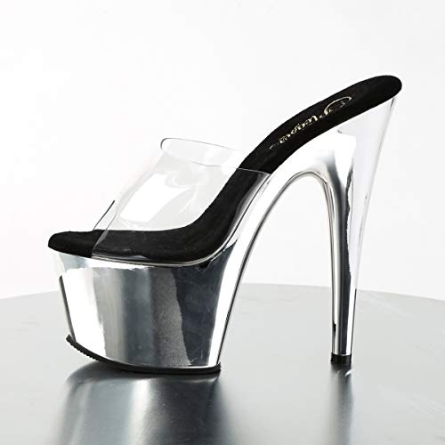 Pleaser ADO701/C/SCH_Clr/Slv Chrome