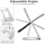 2 Pack Phone Stand for Desk, Cell Phone Holder, Fully Adjustable Desktop Cellphone Stand Accessories for Office Kindle Compatible with iPhone Pro/Max/Plus, Rose Gold & Silver