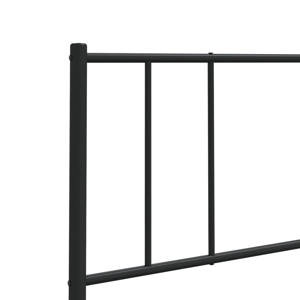 Testiera in metallo nero, 107 cm, per telaio del letto, robusta cuffia in acciaio, design moderno, supporto stabile per camera da letto, facile da montare