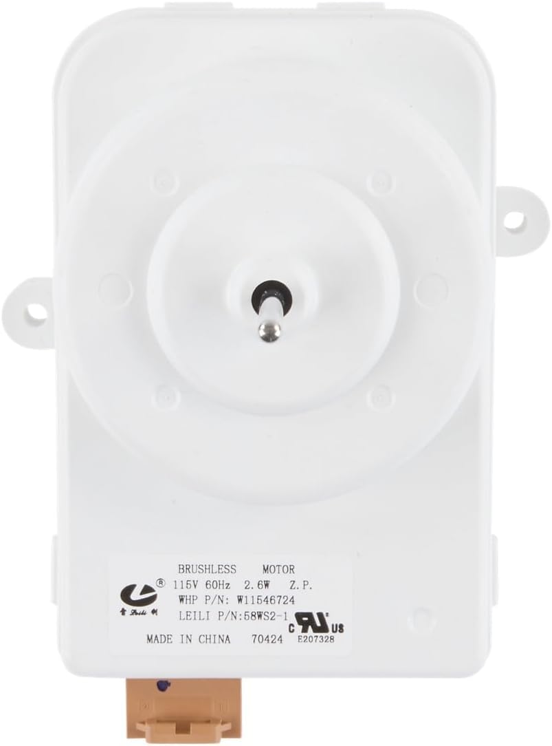 Whirlpool W11578915 OEM SxS Refrigerator Condenser Fan Motor, White