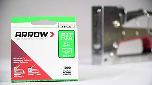 Arrow 214 Jt21 Thin Wire Staples For Staple Guns And Staplers, Use For Upholstery, Crafts, General Repairs, 1/4 Inch, 1000-Pack #TOP7