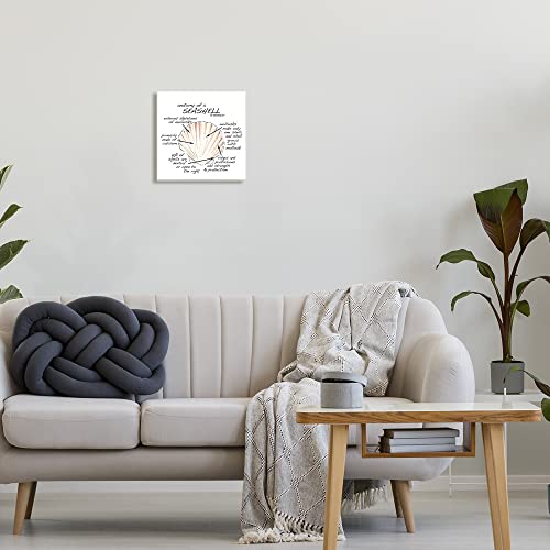 Image of 'Anatomy of Seashell Educational Marine Life'| Wall Plaque Art | Stupell Industries | 12 x 12 Inches, Easy to Hang and Sturdy, Made in USA, by Dishique