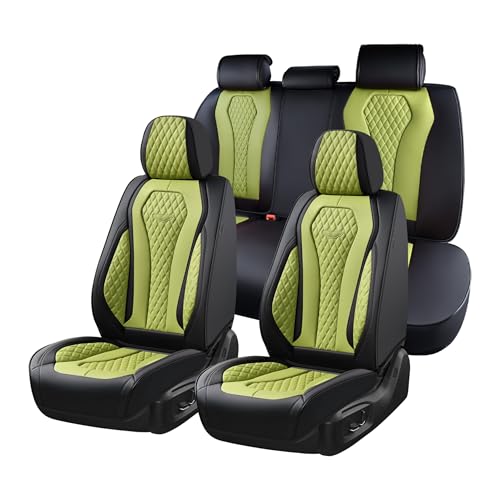 Image of Coverado Seat Covers, Car Seat Covers Full Set, Green Car Seat Cover, Car Seat Cushion Waterproof, Luxury Auto Seat Covers, Seat Cover Car Seat Protector Fit for Most Cars