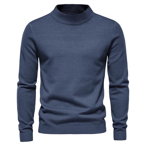Men's Crewneck Half Turtleneck Knit Sweater Men Crewneck Half Turtle Neck Sweater 2PC Half Turtleneck Sweaters for Men2