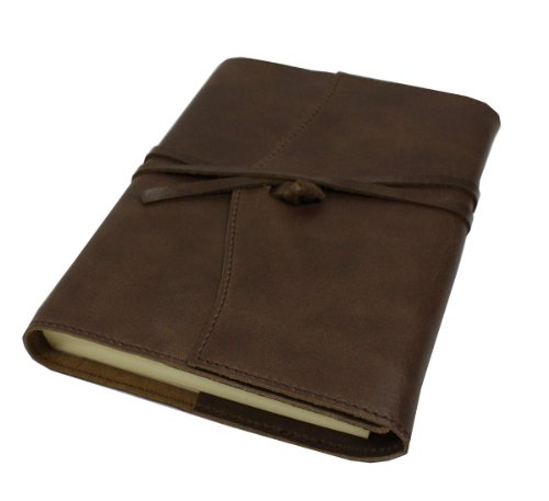 Papuro Milano Refillable Handmade Italian Chocolate Brown Leather Address Book -12 x 17 cm