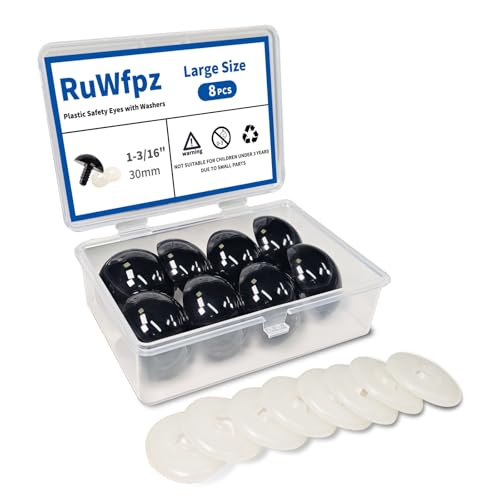 RuWfpz Large Safety Eyes for Crocheting Amigurumi 30mm 1-3/16