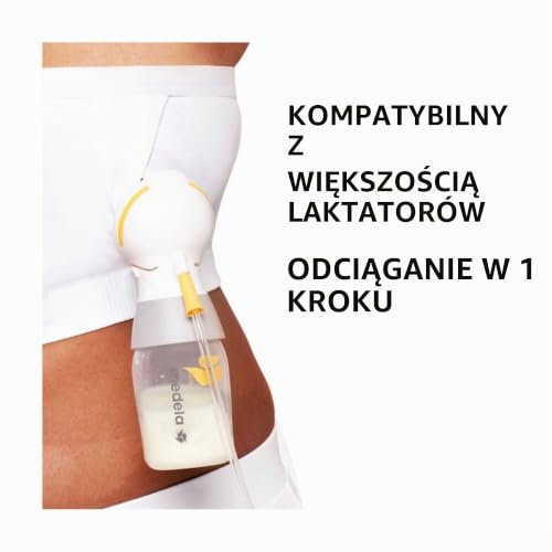 Medela Biustonosz pompujący bez użycia rąk, łatwy do wyrażenia biustonosz pompujący z adaptacyjnym stretchem dla idealnego dopasowania Chai L
