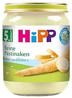 HiPP Bio Reine Pastinaken (6 x 125g), für Babys ab 5. Monat, ohne Salzzusatz, das Gemüse-Gläschen ideal zum Beikoststart, in bester Bio-Qualität
