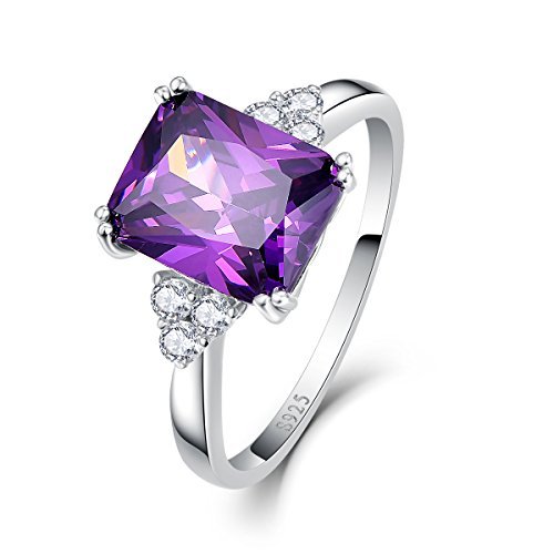 BONLAVIE Argent 925/1000 Argent Sterling Emeraude Rond Brillant GH Zirkonia Amethyst Cover