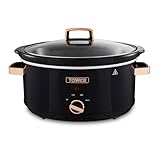 Tower T16019RG Infinity Schongarer mit 3 Wärmestufen & Warmhaltefunktion, 6, 5L, 270 W, Schwarz und Roségold