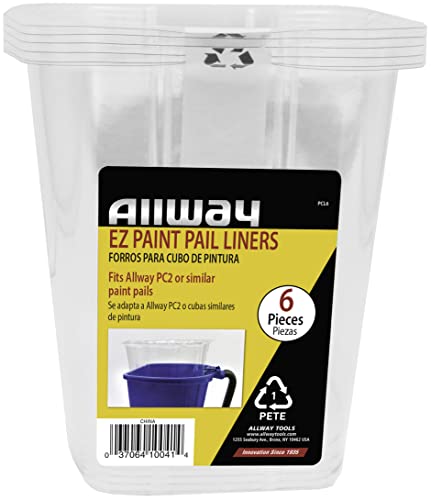 Allway Pcl6 Ez Paint Pail Recyclable Liners, 40 Oz, 6 Pack #TOP4