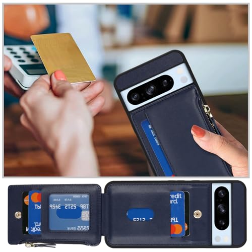 Image of Cavor for Google Pixel 8 Pro Case Wallet with Card Holder, Blue