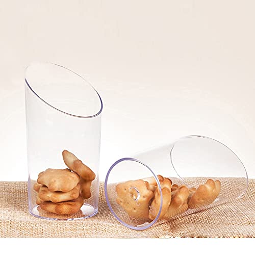Jnnzzggu 50Pcs Mini Dessert Cups,2.5Oz Clear Plastic Parfait Appetizer Cup,Slanted Round Cup For Desserts,Appetizers,Ice Cream #TOP6