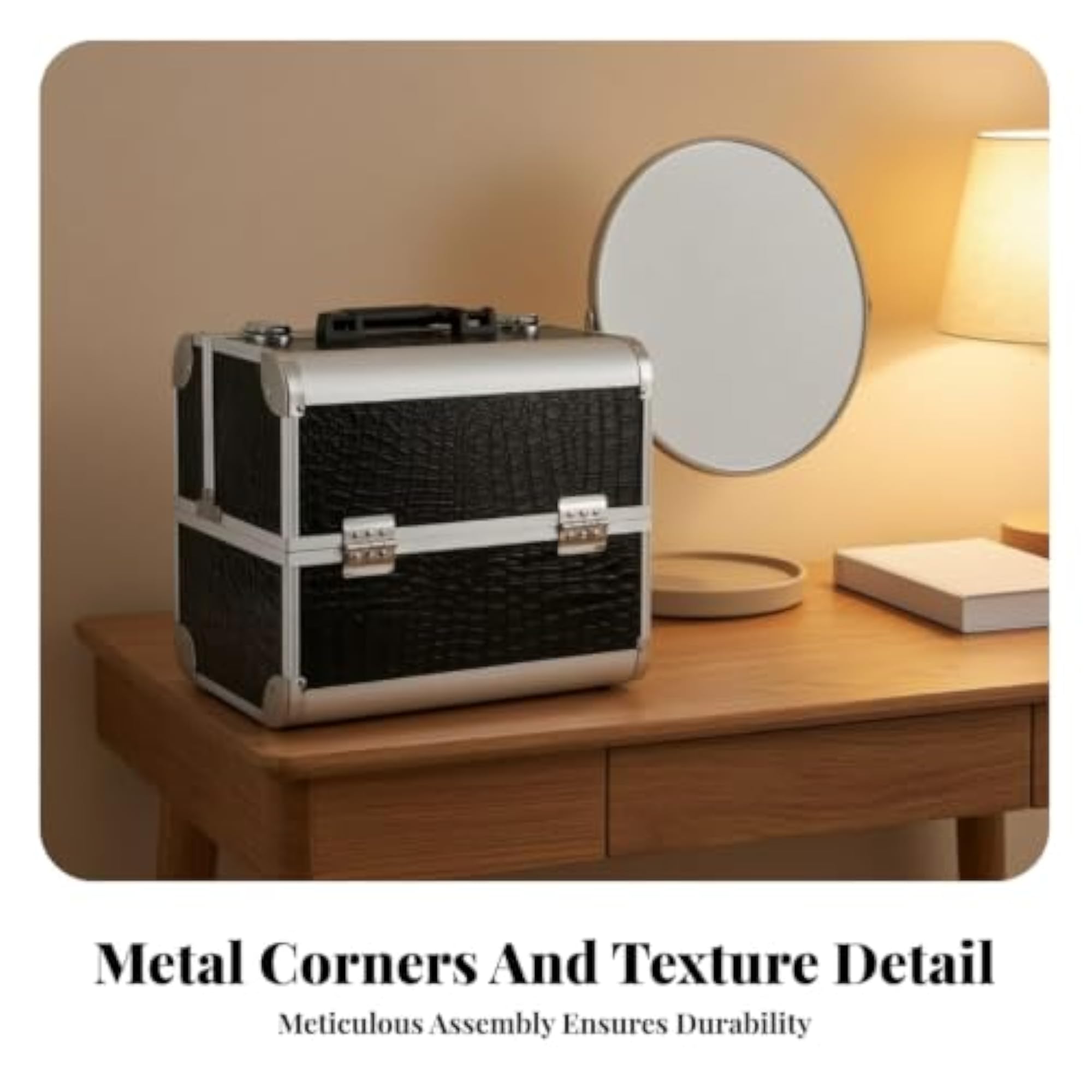 Hard-Shell Cosmetic Storage Case, Spacious Organizer