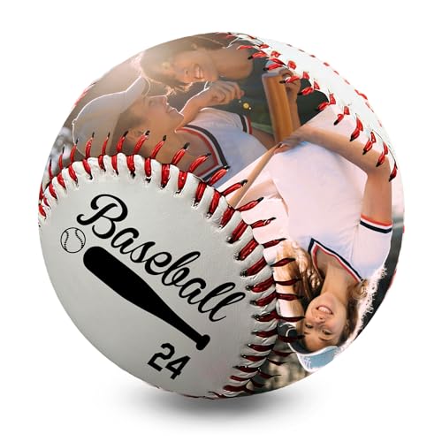 WERWAES Pelota de Béisbol Personalizable con Foto y Texto Graduación, Cumpleaños o Día del Padre Jugadores, Entrenadores y Equipos