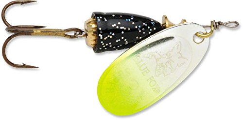 Blue Fox Classic Vibrax Spinner, 1/4-Ounce, Chartreuse Tipped Silver Flake #TOP7