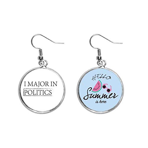 Pendientes de sandía con diseño colorido de verano para lóbulo