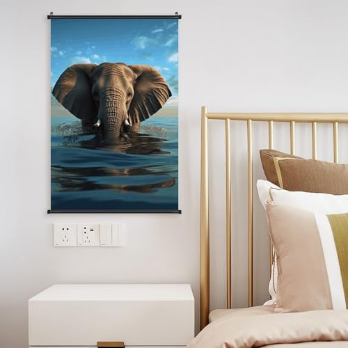 Poster éléphant assis dans l'eau multi-tailles suspendre déco intérieure - 7