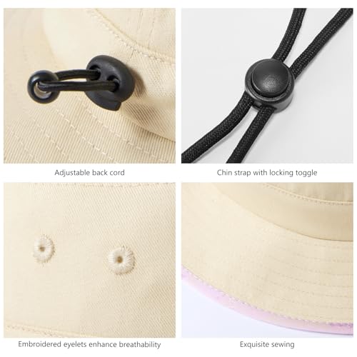 Image of UPF 50+ Foldable Sun Hat Patterned Under Brim Bucket Hats for Summer Hiking Fishing Beach Safari Men Women