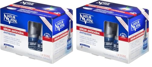 NaturVital - Ampollas Anticaída para Mujeres y Hombres, Tratamiento de 2 semanas (14 días) para Frenar la Caída del Cabello, Sérum Sin Sulfatos ni Parabenos ni Colorantes, 14 dosis (Paquete de 2)