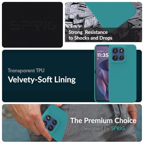 Image of SPRIG Compatible with Moto Edge 60 Stylus Premium SilkTone Back Cover Drop Tested Shock Proof Mobile Case for Men, Women, Boys and Girls with Camera Protection (Ocean Blue)