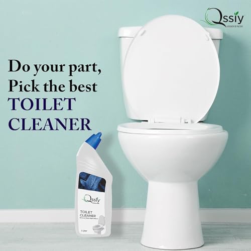 Image of QSSIY Toilet Cleaner Liquid 1L Fresh Scent - Antibacterial Gel for Indian Toilets, Stain & Limescale Remover