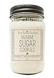 All American Handcrafted - Farm Raised Candles - Plant-Based - 80+ Hour Burn - 100% Natural American Farmed Soy Wax. Gift Wrap Ready Box. 16 Ounce Country Mason Jar. (Warm Sugar Cookies)