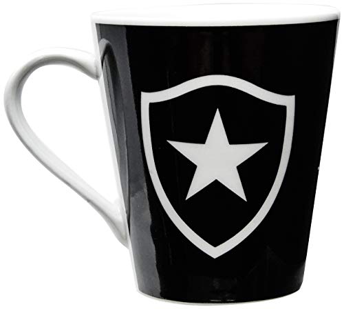 Caneca Porcelana Botafogo Times de Futebol Preto/Branco