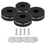 Monosaudio - Aluminum insulation legs, 4 pieces, 40 x 15 mm, amplifier feet with anti-slip rubber rings/decal/screws, amplifier, swivel plate, DAC (black)