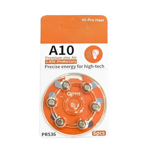 Hi-Pro Hear A10 Zink-Luft Hörgerätebatterien 6 Stück