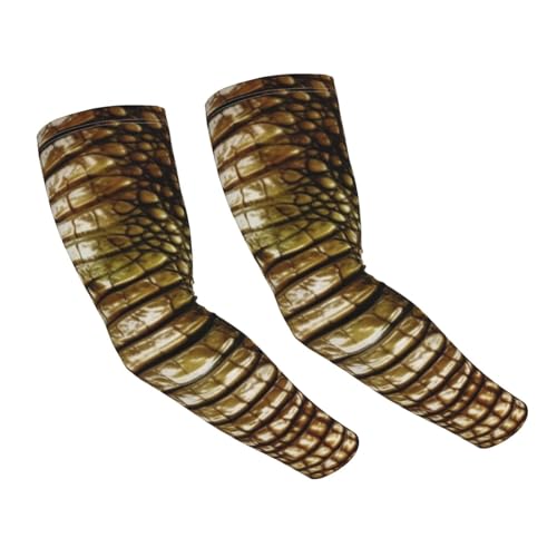 RLDOBOFE UV Sun Protection Arm Sleeves African crocodile Compression Sleeves Cooling Arm Sleeves for Men Women Gardening Sleeves