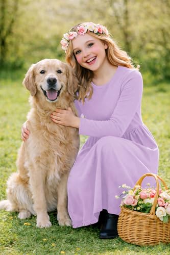 Image of Deerose Girls Maxi Dress Short Sleeve Casual Long Dresses with Pockets 5-14 Years