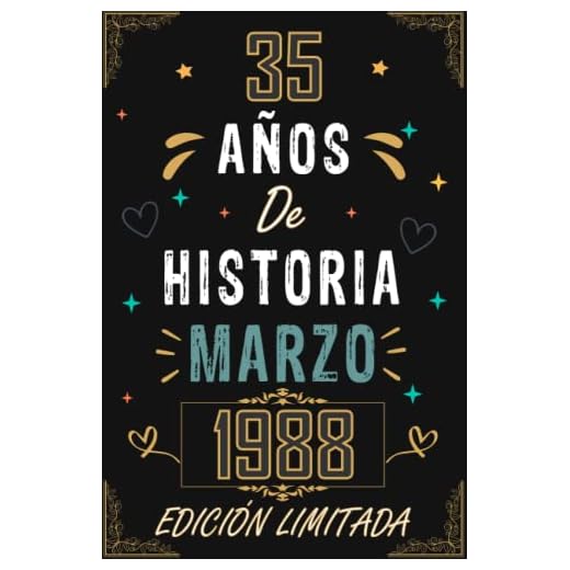 CUADERNO, 35 AÑOS DE HISTORIA MARZO 1988 EDICIÓN LIMITADA: Regalo de 35 cumpleaños para mujeres y hombres, ideas de 35 cumpleaños... un cumpleaños... ... regalo de 35 cumpleaños para él/ella.