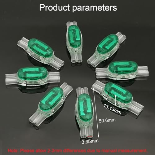 U1B wire connectors, 8 Pcs Telephone Crimps, CTRICALVER Button Telephone Wire Connectors, Wire Connectors with Sealing Gel Grease Filling, Telephone Cable Connectors (Green) - Image 2