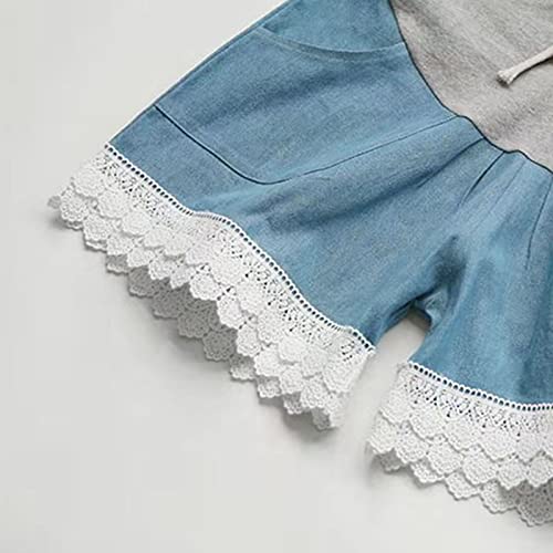 Shorts de maternidade, shorts jeans de gravidez, elástico fino na moda para mulheres grávidas (M)